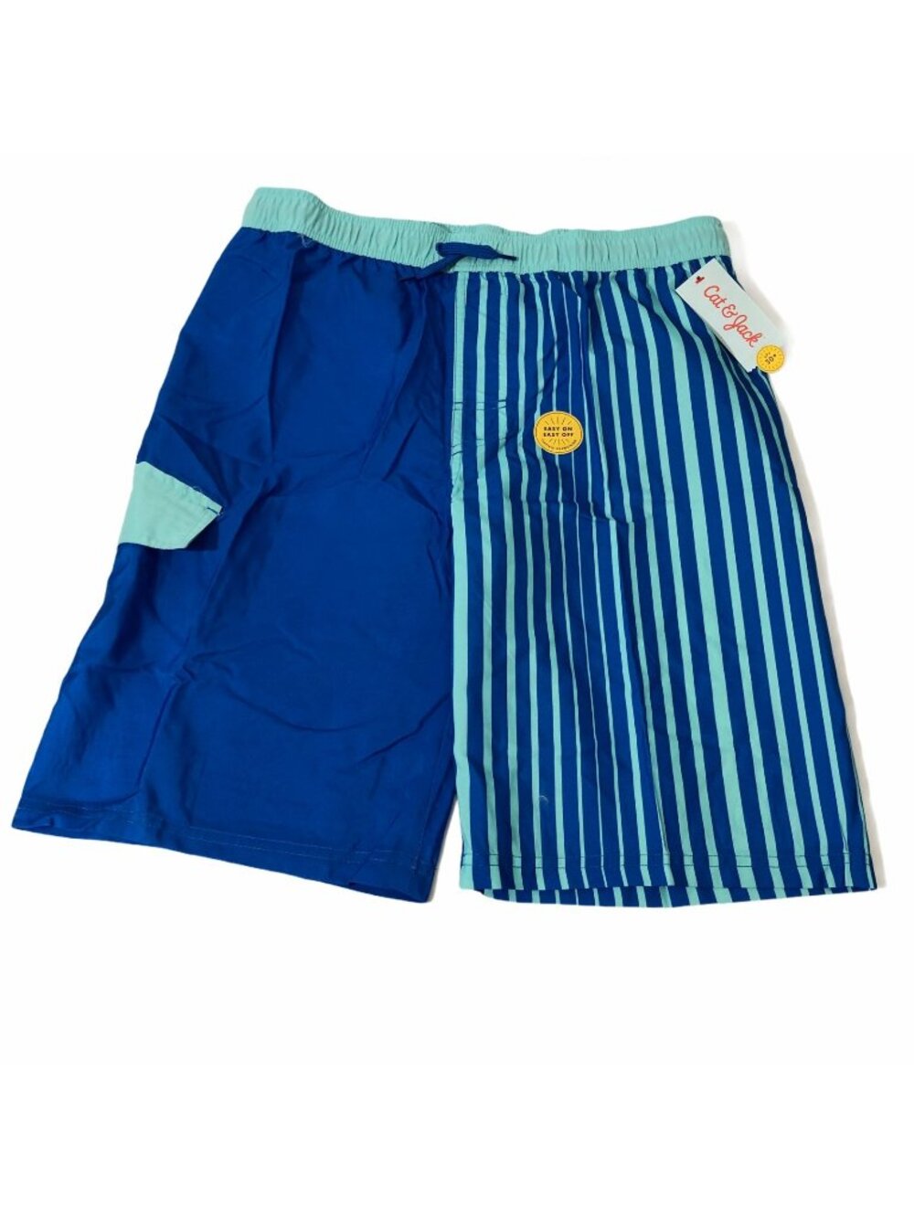 Cat & Jack Swim Trunks XL 16 Husky Blue Striped Bathing Suit Pockets Beach NWT
